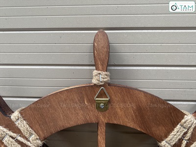 Bánh lái tàu trang trí Welcome Full Nâu đường kính 32 - 62cm [Gỗ dày - 3 Size] BANHLAI-05